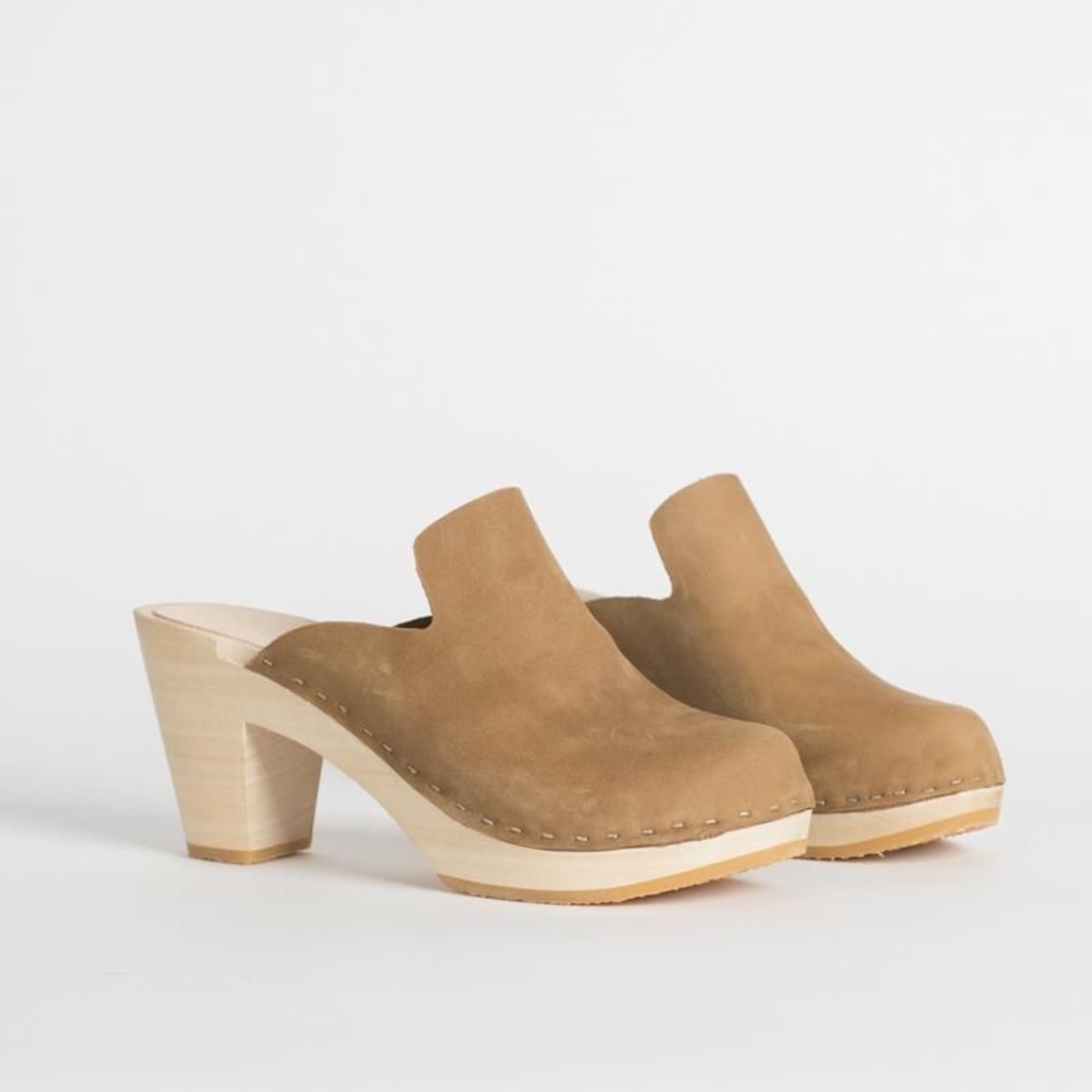 Bryr Tan Suede Clog Mules